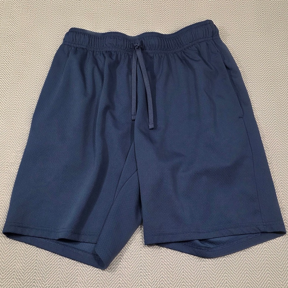 Athletic Works‎ Mens Navy Blue Mesh Gym Shorts Size M 32-34 Drawstring Recycled